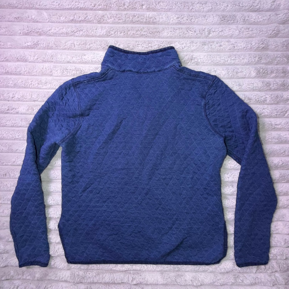 Marine Layer Corbet Quilted Pullover Navy Blue Snap Neck Sweatshirt Women's XS - Picture 9 of 12